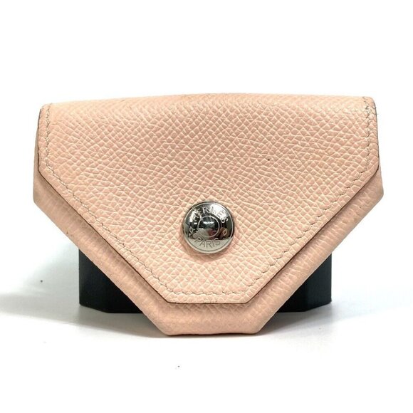 HERMES Revan Cattle Coin Compartment coin purse Epsom pink/SilverHardware - Picture 1 of 13